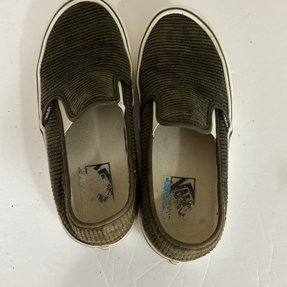 Vans Olive Corduroy Slip on Shoes M6.5 W8 - Picture 6 of 14
